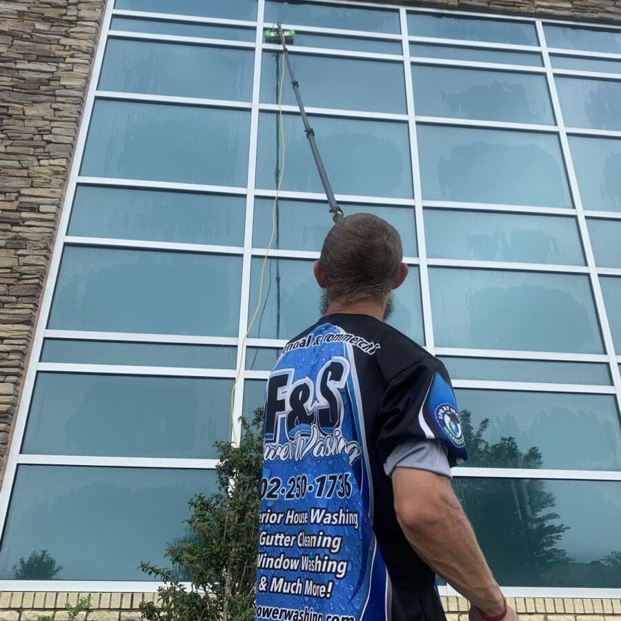 Through Pure Water Fed Poles, F & S Powerwashing Can Make Even Your Tallest Windows Shine!