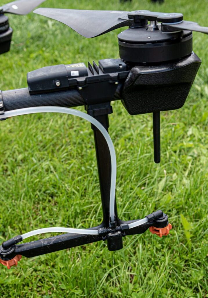 Professional Agriculture Drone on the Green Field